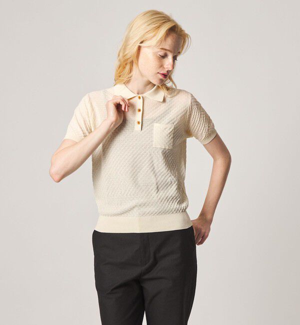 STEVEN ALAN「＜Steven Alan＞スクエア ジャガード ポロニット」|ニット・セーター|