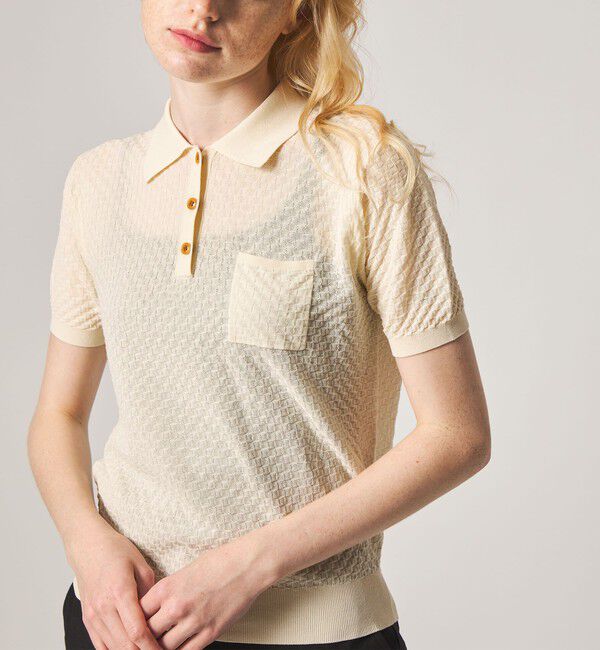 STEVEN ALAN「＜Steven Alan＞スクエア ジャガード ポロニット」|ニット・セーター|