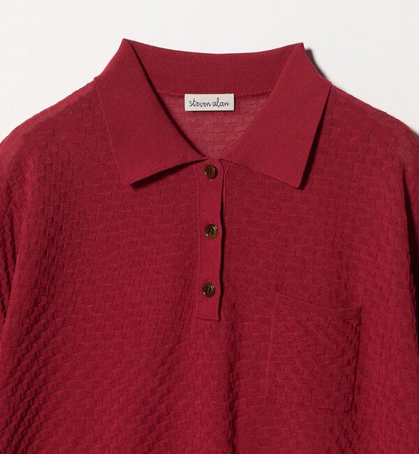 STEVEN ALAN「＜Steven Alan＞スクエア ジャガード ポロニット」|ニット・セーター|