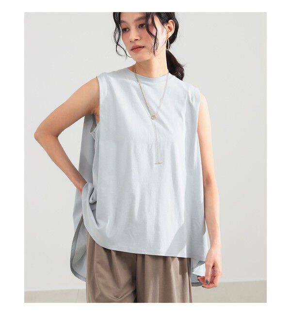 Demi-Luxe BEAMS 「【接触冷感・UVカット】コットン バックフレア ノースリーブ プルオーバー」|Tシャツ・カットソー|