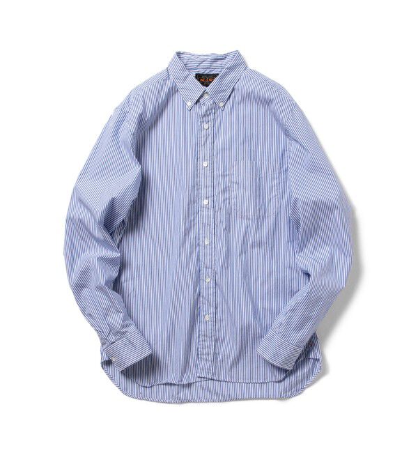 BEAMS PLUS「BEAMS PLUS / コットンブロード ロンドンストライプ ボタンダウン シャツ」|シャツ・ブラウス|BLUE