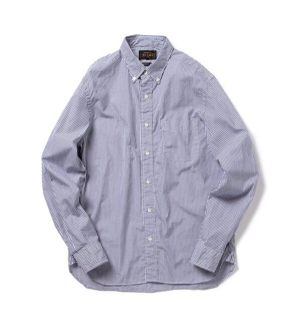 BEAMS PLUS「BEAMS PLUS / コットンブロード ロンドンストライプ ボタンダウン シャツ」|シャツ・ブラウス|NAVY