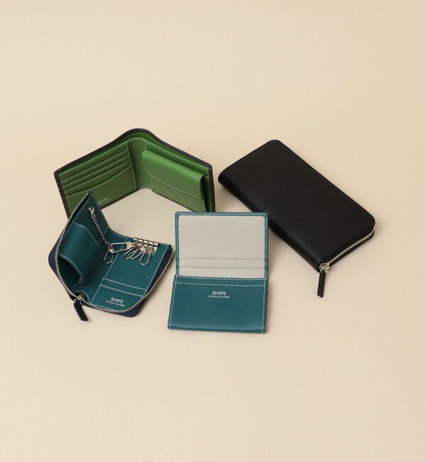 SHIPS「【WEB限定】SHIPS:【SAFFIANO LEATHER】2トーン 2つ折 ウォレット（財布）」|財布|