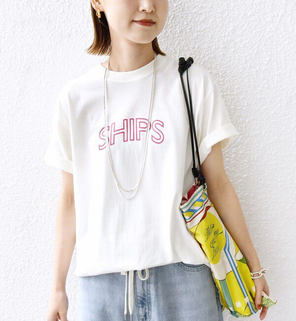 SHIPS for women「【累計販売数9万枚突破!!】【WEB限定】 SHIPS ラウンド プリント ロゴ TEE」|Tシャツ・カットソー|