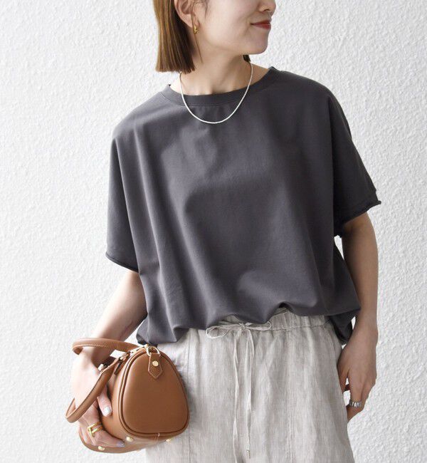 SHIPS any「SHIPS any:〈洗濯機可能〉インレイ コクーン ショートスリーブ プルオーバー」|Tシャツ・カットソー|