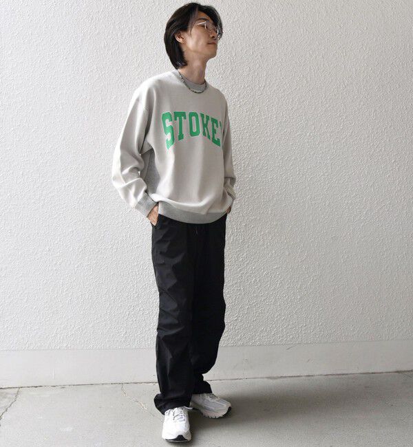 SHIPS any「【WEB限定】SHIPS any: 〈手洗い可能〉スウェット ライク カレッジ ロゴ クルーネック ニット◇」|スウェット・ジャージ|
