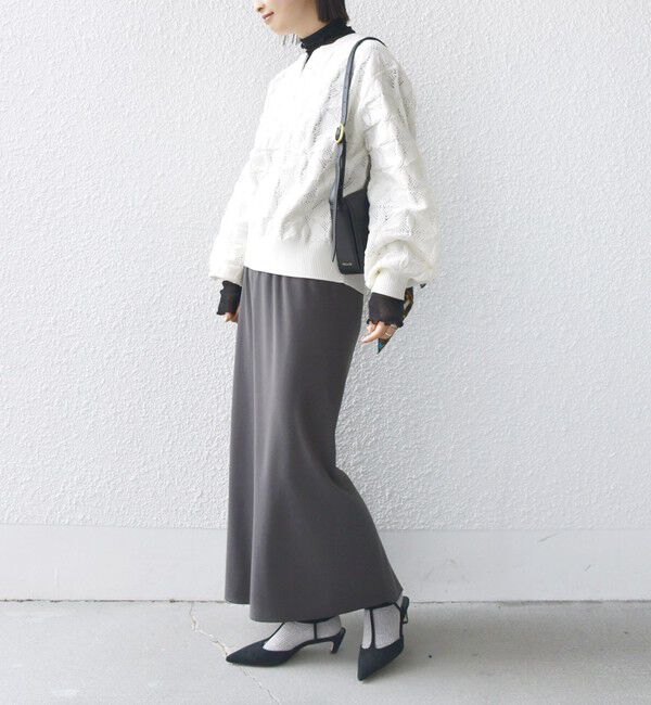 SHIPS for women「《追加予約》【WEB限定】〈洗濯機可能〉2WAY フラワー ジャカード ハーフ ジップ プルオーバー」|ニット・セーター|