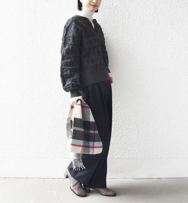 SHIPS for women「《追加予約》【WEB限定】〈洗濯機可能〉2WAY フラワー ジャカード ハーフ ジップ プルオーバー」|ニット・セーター|