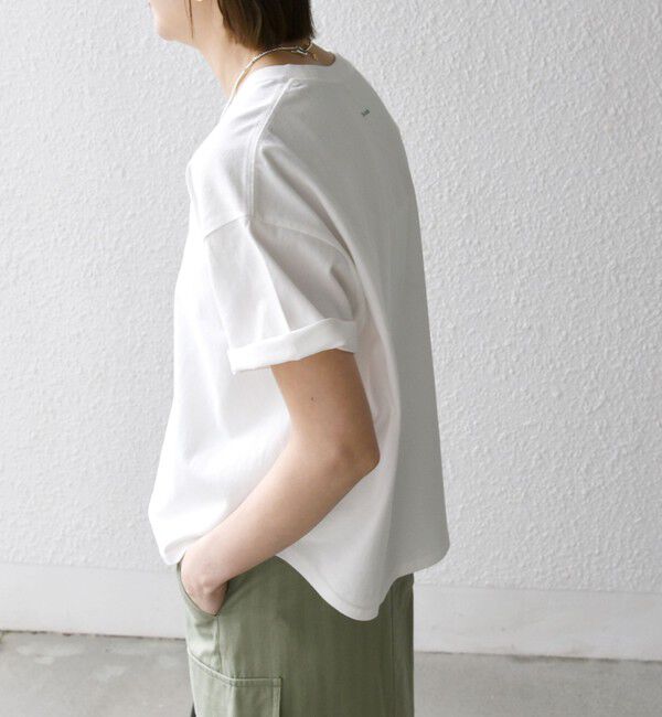 SHIPS any「【WEB限定/SHIPS any別注】THE KNiTS:〈洗濯機可能〉ラウンドヘム プリント ショート TEE」|Tシャツ・カットソー|