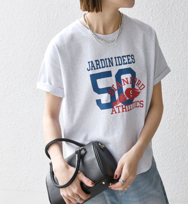 SHIPS any「【WEB限定/SHIPS any別注】THE KNiTS:〈洗濯機可能〉ラウンドヘム プリント ショート TEE」|Tシャツ・カットソー|