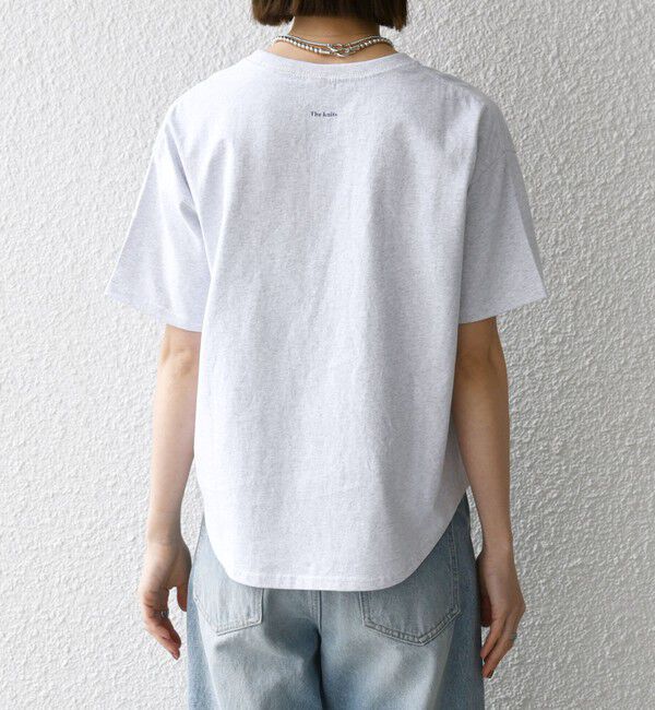 SHIPS any「【WEB限定/SHIPS any別注】THE KNiTS:〈洗濯機可能〉ラウンドヘム プリント ショート TEE」|Tシャツ・カットソー|
