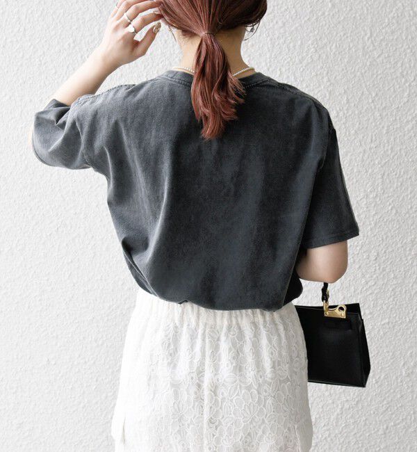 SHIPS any「【WEB限定/SHIPS any別注】THE KNiTS:〈洗濯機可能〉ラウンドヘム プリント ショート TEE」|Tシャツ・カットソー|