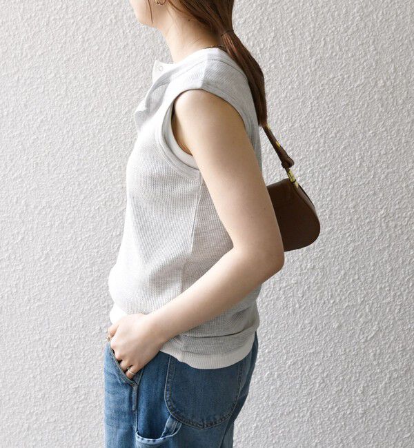 SHIPS any「SHIPS any:〈洗濯機可能〉ワッフル ヘンリーネック 2WAY ノースリーブ TEE」|タンクトップ|