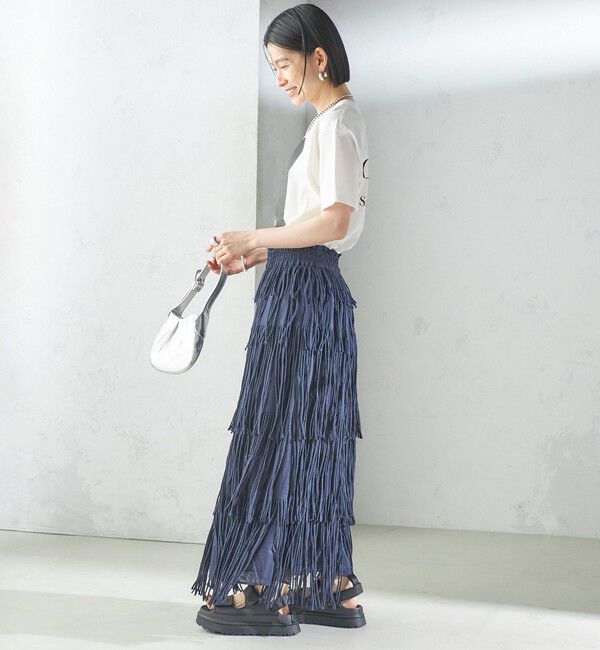 SHIPS for women「【SHIPS別注】crinkle crinkle crinkle:フリンジ スカート」|スカート|
