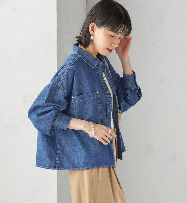 SHIPS for women「〈洗濯機可能〉ライトオンス デニム ショート シャツ」|シャツ・ブラウス|