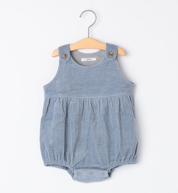SHIPS KIDS「SHIPS KIDS:コーデュロイ オーバーオール ロンパース」|ロンパース|ライトブルー