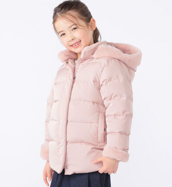 SHIPS KIDS「SHIPS KIDS:100～130cm /〈撥水/手洗い可能〉ミディアム丈 リサイクル ダウン フーディー」|ダウン|