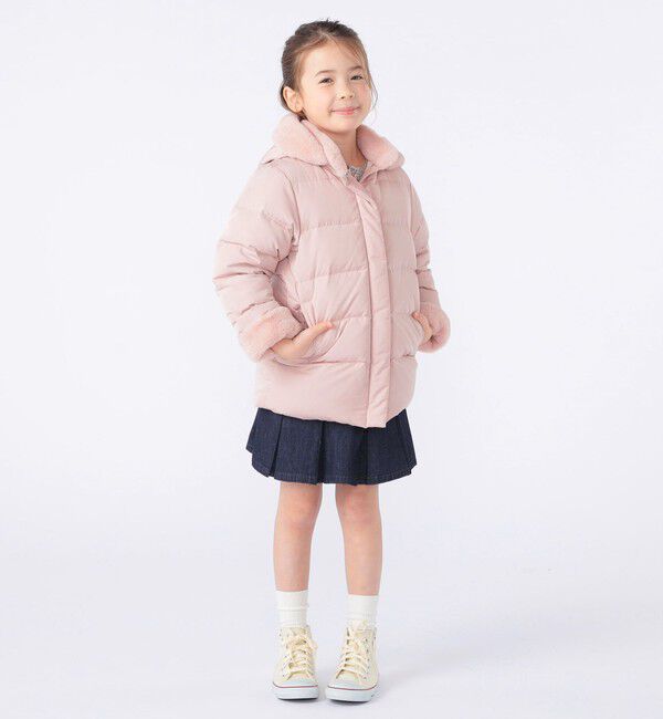 SHIPS KIDS「SHIPS KIDS:100～130cm /〈撥水/手洗い可能〉ミディアム丈 リサイクル ダウン フーディー」|ダウン|