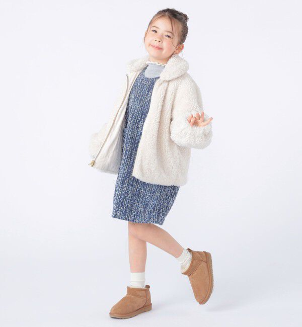 SHIPS KIDS「SHIPS KIDS:100～130cm / プードルファー&times;タフタ リバーシブル ジャケット」|ブルゾン・スタジャン|