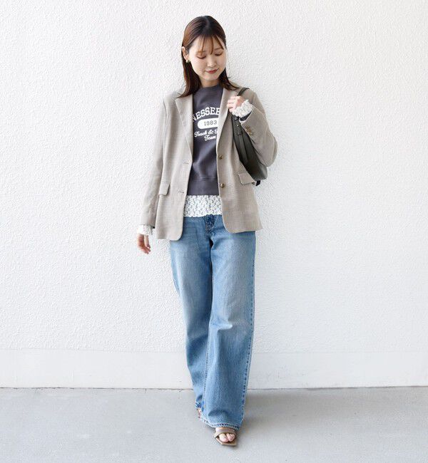 SHIPS for women「〈手洗い可能〉ラッセル レース ヘンリー ネック 2WAY プルオーバー」|Tシャツ・カットソー|