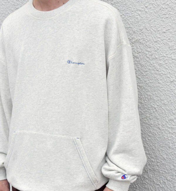 SHIPS any「【SHIPS any別注】Champion: ワンポイント ロゴ 刺繍 ステッチ リラックス スウェット◆」|スウェット・ジャージ|ナチュラル