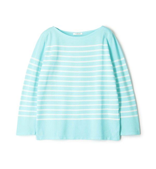 MACPHEE「コットンボーダー ボートネックプルオーバー」|Tシャツ・カットソー|62 ライトブルー系