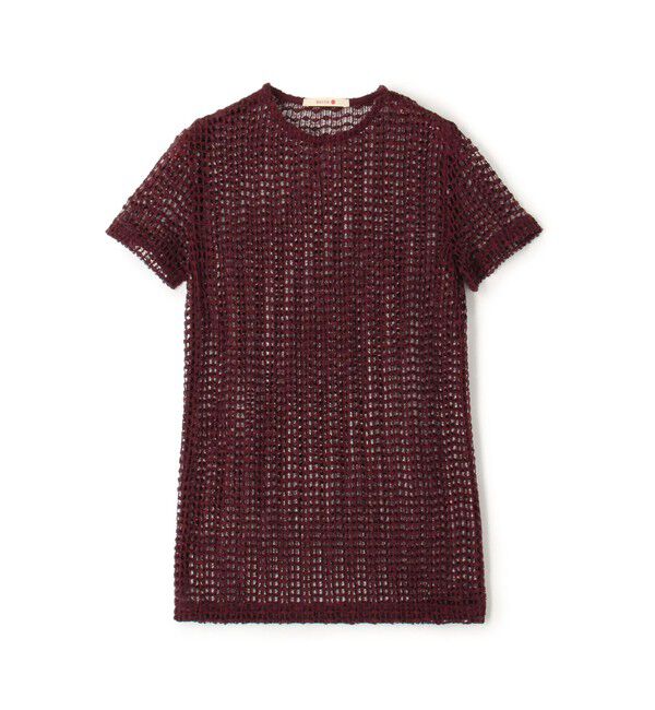 BACCA「ラッセルレース ハーフスリーブプルオーバー」|Tシャツ・カットソー|39 ボルドー
