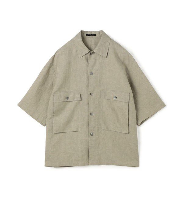 GALERIE VIE「リネンポプリン ハーフスリーブシャツ」|シャツ・ブラウス|53 カーキ