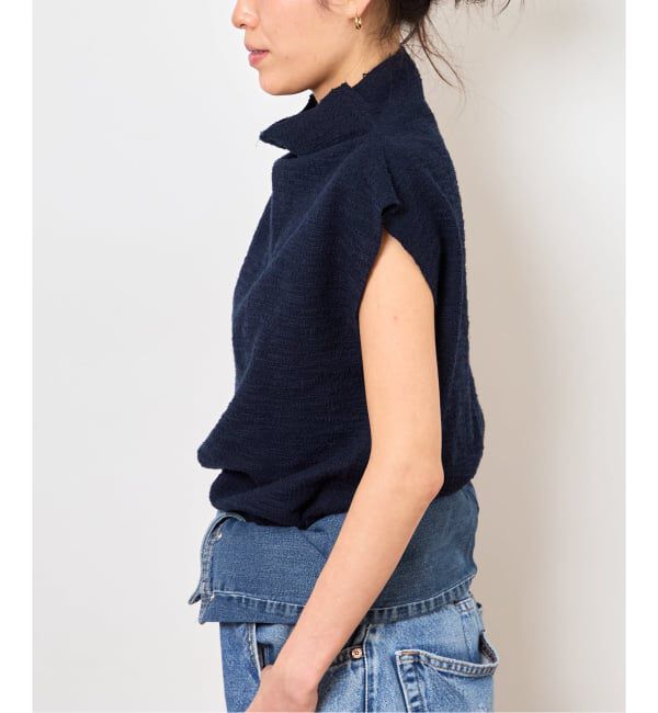  「TWEED CUT STAND NECK TOPS：カットソー」|Tシャツ・カットソー|