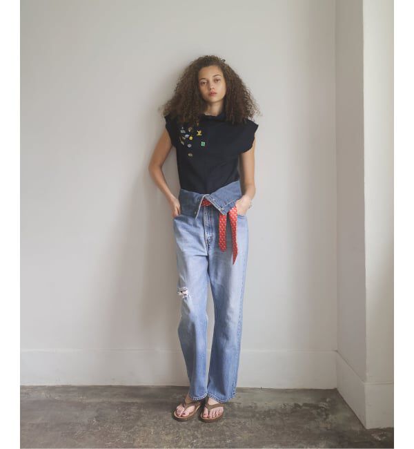  「TWEED CUT STAND NECK TOPS：カットソー」|Tシャツ・カットソー|