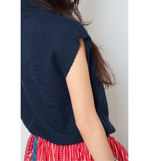  「TWEED CUT STAND NECK TOPS：カットソー」|Tシャツ・カットソー|