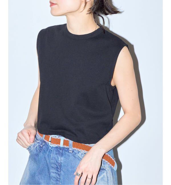  「[THE MOOD] ノースリーブショートTEE」|Tシャツ・カットソー|ブラック