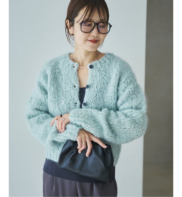 Plage「《予約》HAND KNIT ジャンボタム カーディガン」|カーディガン|サックスブルー