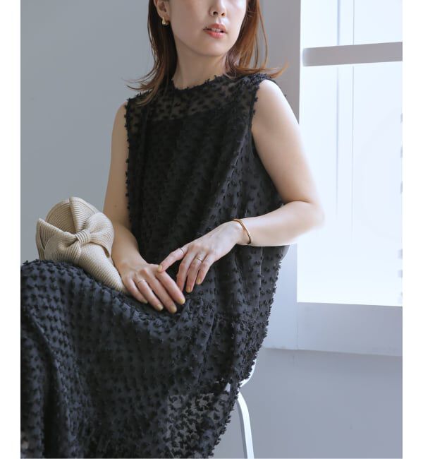  「【洗える】カットジャガードワンピース」|ワンピース|