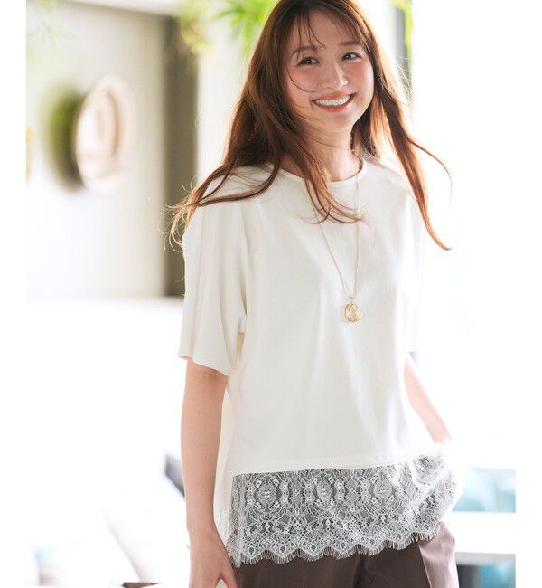 ANY SIS「ショート丈ドルマン５分袖 プルオーバー」|Tシャツ・カットソー|オフ