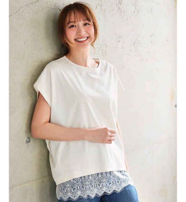 ANY SIS「【シルクタッチさら魅せTシャツ】後ろコクーン プルオーバー」|Tシャツ・カットソー|