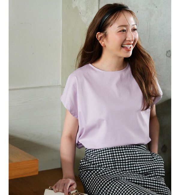 ANY SIS「【シルクタッチさら魅せTシャツ】後ろコクーン プルオーバー」|Tシャツ・カットソー|