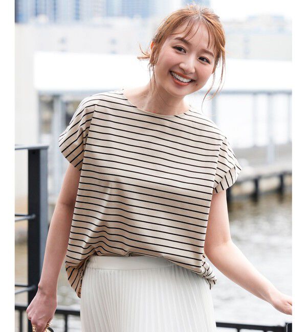 ANY SIS「【シルクタッチさら魅せTシャツ】後ろコクーン プルオーバー」|Tシャツ・カットソー|