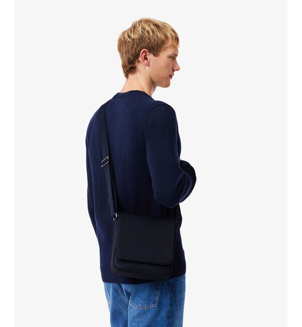 LACOSTE「メンズクラシック スリムフラップサッチェルバッグ / ショルダーバッグ」|ショルダー・メッセンジャー|