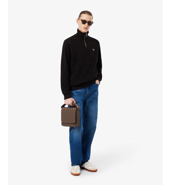 LACOSTE「メンズクラシック スリムフラップサッチェルバッグ / ショルダーバッグ」|ショルダー・メッセンジャー|