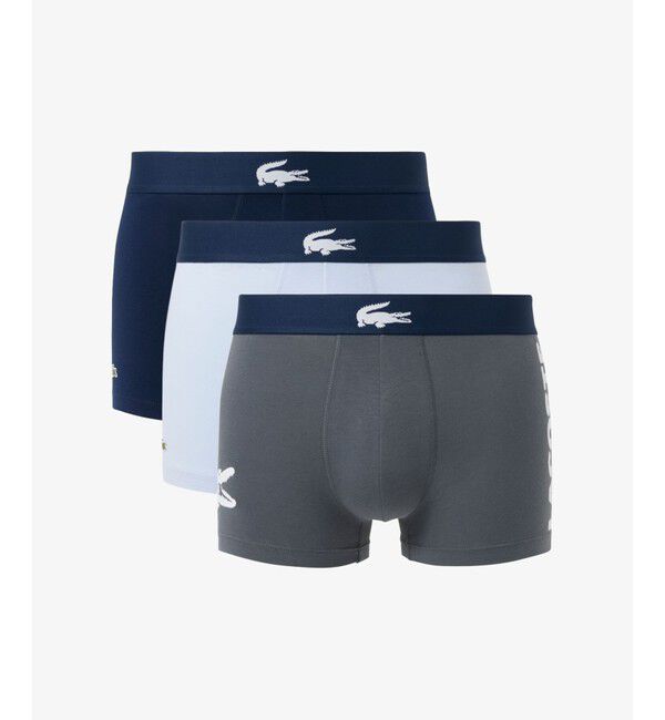LACOSTE「３パックストレッチコットントランクボクサーショーツ / ボクサーパンツ」|インナー|グレー