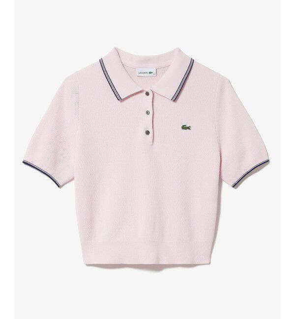 LACOSTE「配色ライン コンパクトニットポロシャツ」|ポロシャツ|