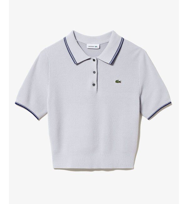 LACOSTE「配色ライン コンパクトニットポロシャツ」|ポロシャツ|