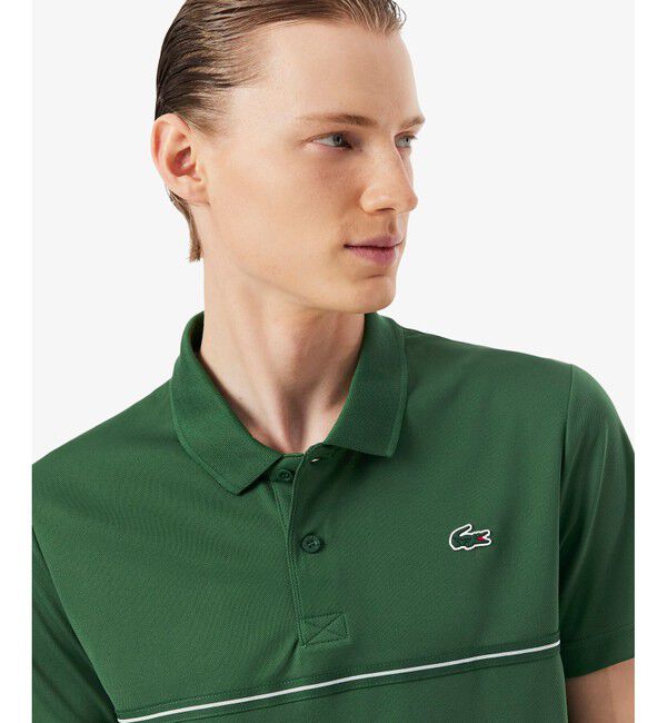 LACOSTE「バックヨークプリント ウルトラドライ鹿の子地ポロシャツ」|ポロシャツ|