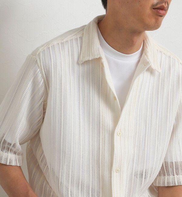 NOLLEY'S goodman「レースワンナップカラー 半袖ニットシャツ 26SS」|ニット・セーター|