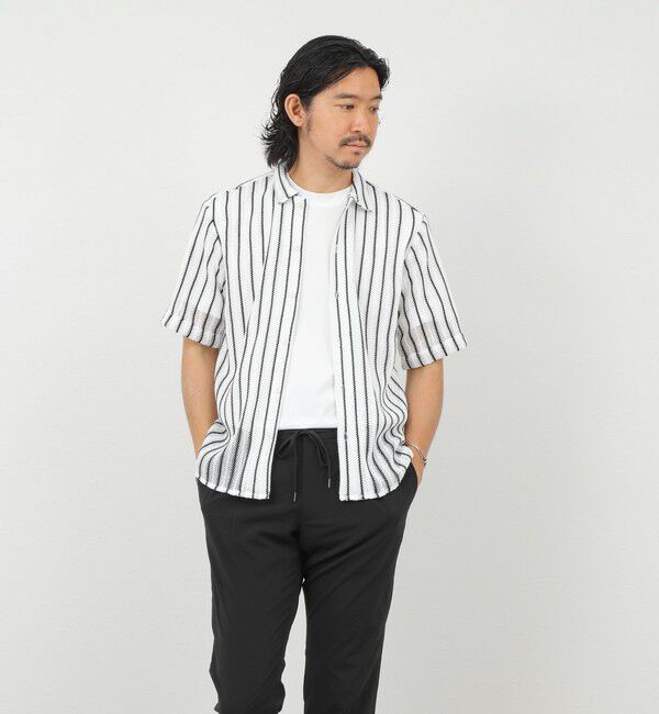 NOLLEY'S goodman「レースワンナップカラー 半袖ニットシャツ 26SS」|ニット・セーター|