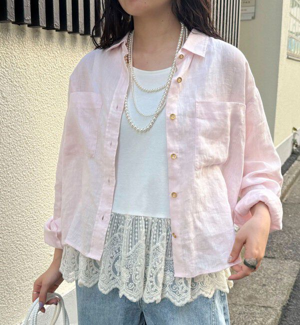 fredy emue「LINEN100 クロップドシャツ」|シャツ・ブラウス|