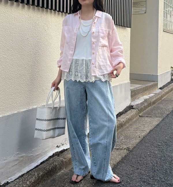fredy emue「LINEN100 クロップドシャツ」|シャツ・ブラウス|
