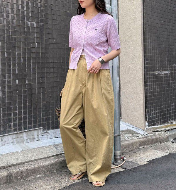 fredy emue「【毎年大人気！/完売必須】FR刺しゅうケーブル柄半袖カーディガン」|カーディガン|