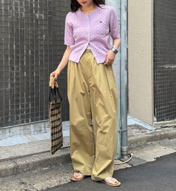 fredy emue「【毎年大人気！/完売必須】FR刺しゅうケーブル柄半袖カーディガン」|カーディガン|